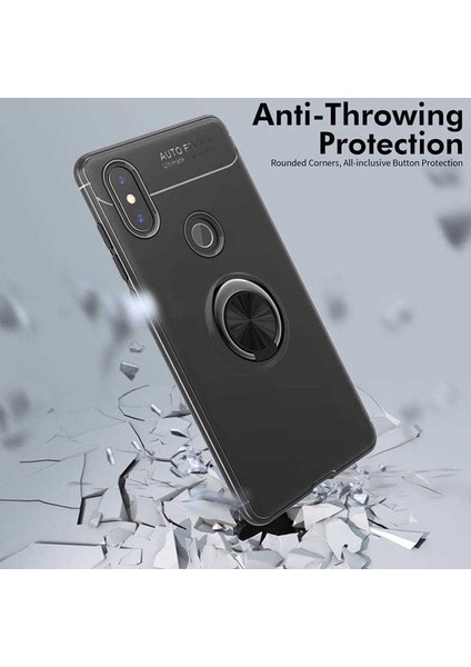 Xiaomi Mi A2 Lite Yüzüklü Manyetik Ravel Kılıf Nano Ekran Koruyucu Full Setmavi indirimleri