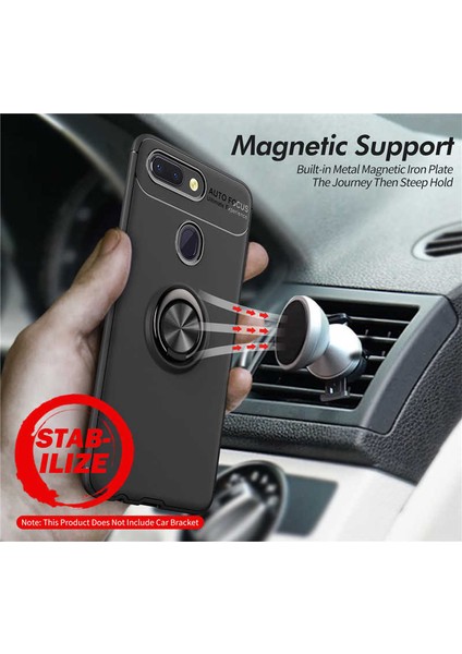 Xiaomi Mi 8 Lite Yüzüklü Manyetik Ravel Kılıf Siyah fiyatları