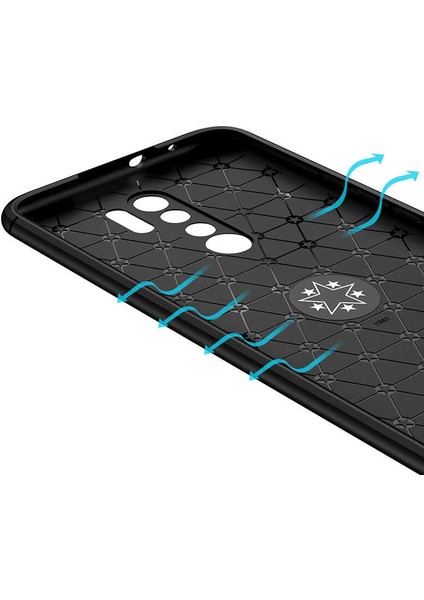 Xiaomi Redmi 9 Yüzüklü Manyetik Ravel Kılıf Nano Ekran Koruyucu Full Setmavi