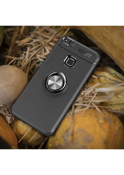 Huawei P10 Lite Yüzüklü Manyetik Ravel Kılıf Nano Ekran Koruyucu Full Setkırmızı indirimleri
