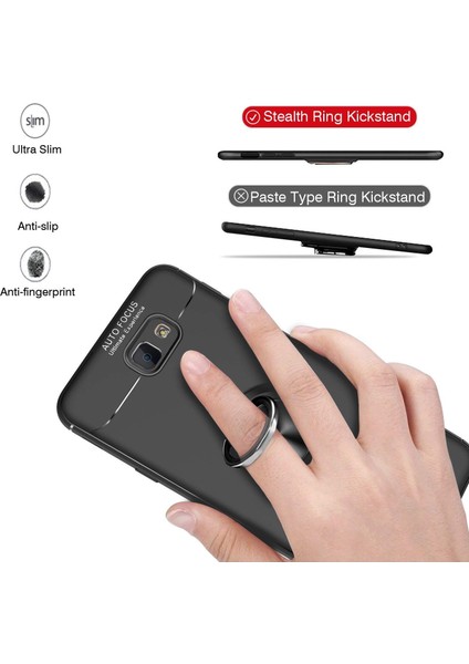 Samsung Galaxy J7 Prime Yüzüklü Manyetik Ravel Kılıf Nano Ekran Koruyucu Full Setsiyah modelleri