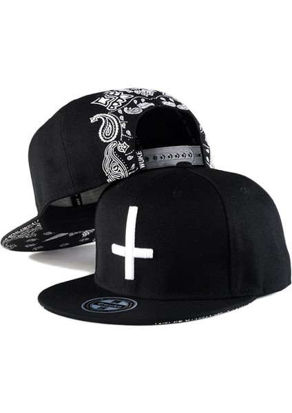 Işlemeli Beyzbol Şapkası Hip Hop Şapkası Unisex Kaykay Düz Kenarlı Şapka (Yurt Dışından)