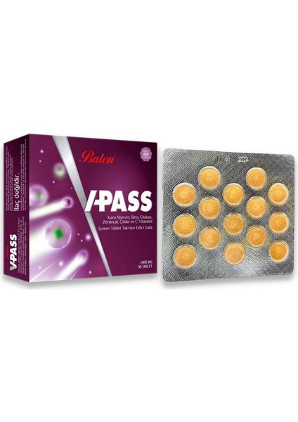 V-Pass Takviye Edici Gıda 1000 Mg 30 Tablet x 2 Adet modelleri