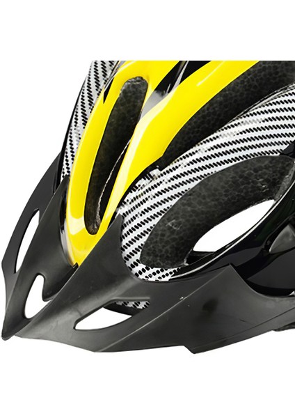 Yetişkinler Bisiklet Kask, Erkekler Kadınlar Dağ Yol Bisikleti Güvenlik Kask 21 Havalandırma Sun Visor 65 cm Ayarlanabilir Bisiklet Yarışı Sert Kap - Sarı Siyah (Yurt Dışından)