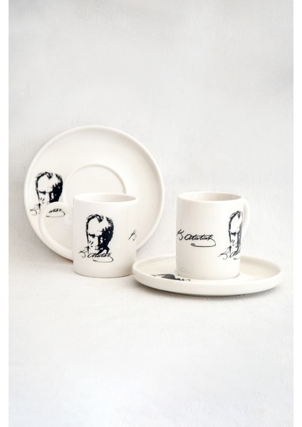K.atatürk Iki Kişilik Kahve Fincan Takımı