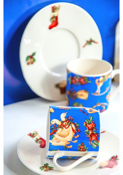 Yeni Yıl Serisi X'mas Toys-Blue 2 Kişilik Kahve Fincan Takımı fiyatları
