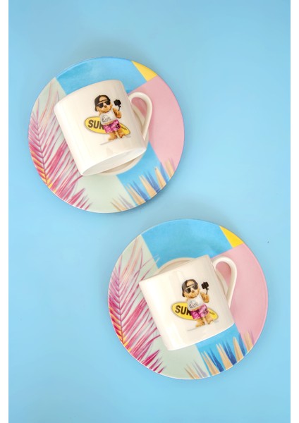 Teddy Bear Beach Iki Kişilik Kahve Fincan Takımı