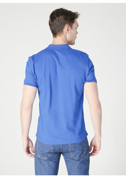 Polo Yaka Düz İndigo Erkek T-Shirt LEGOLAS Y modelleri