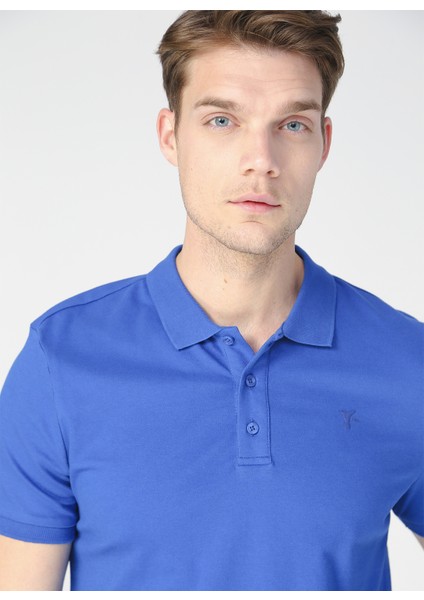Polo Yaka Düz İndigo Erkek T-Shirt LEGOLAS Y fırsatları