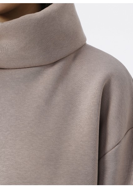 Dik Yaka Düz Vizon Kadın Sweatshırt VEJA fiyatları