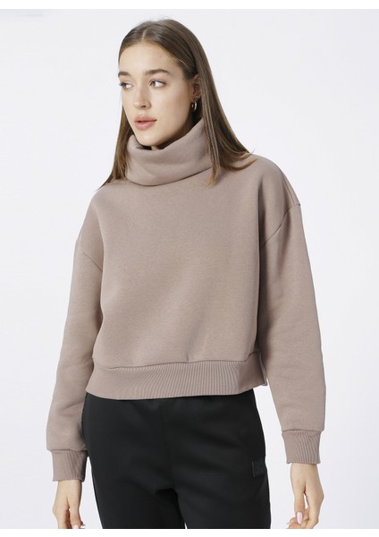 Dik Yaka Düz Vizon Kadın Sweatshırt VEJA fırsatları