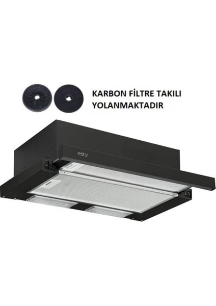 Çift Motor Siyah Aspiratör+Karbon Filtre Bacasız Kullanım