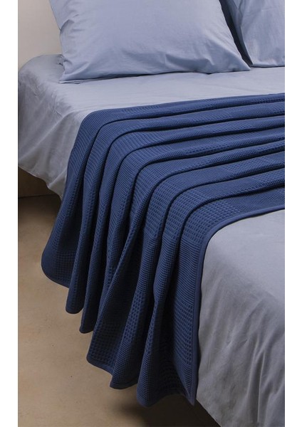 Indigo Tek Kişilik %100 Pamuk Waffle Pike