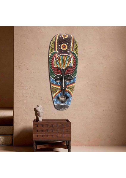 F Fityle Ahşap Afrika El Oyma Tribal Yüz Maskesi 2,5 cm (Yurt Dışından) modelleri