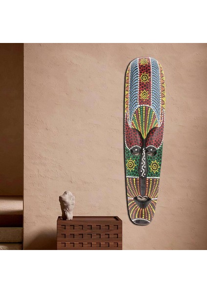 F Fityle Ahşap Afrika El Oyma Tribal Yüz Maskesi 5 cm (Yurt Dışından) modelleri