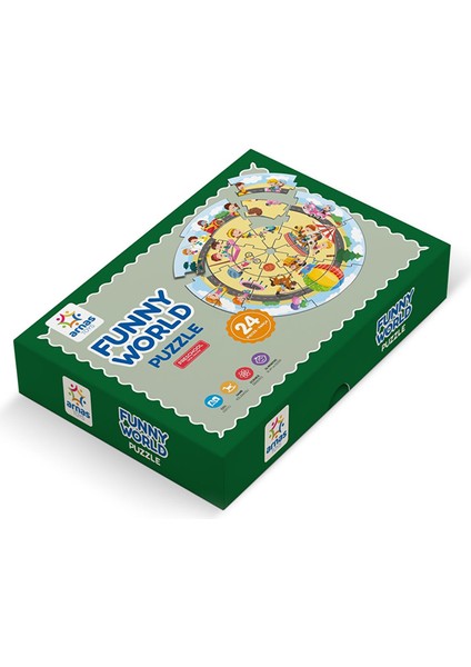 5166 Funny World Eğitici Dünya Puzzle 24 Parça Karton Puzzle