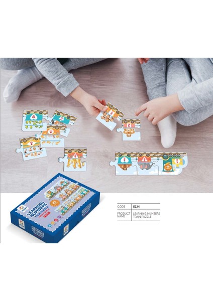 Arnas Toys 5234 Learning Numbers Tren Puzzle 10 Parça Sayılar Karton Puzzle