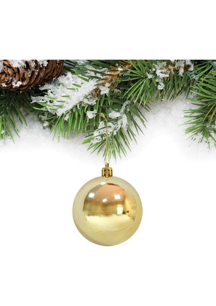 Yılbaşı Çam Ağacı Süsü Altın Top 6 cm 6'lı