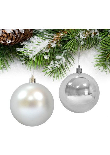 Yılbaşı Çam Ağacı Süsü Gümüş Parlak Mat Top 6 cm 6'lı fiyatları
