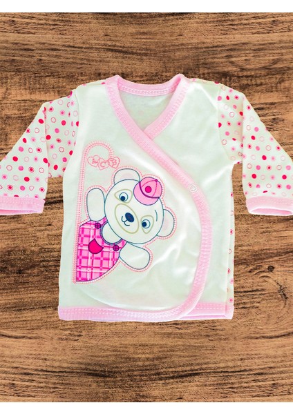 Kız Bebek Yenidoğan Giyim Seti 5 Parça Pembe Panda Desenli Hastane Çıkışı