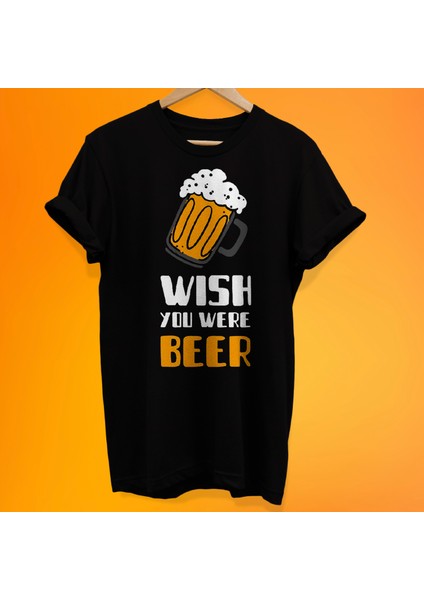 Wish Beer Baskılı %100 Pamuk Oversize T-Shirt Büyük Beden Tişört