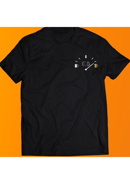 Bira Gösterge Baskılı %100 Pamuk Oversize T-Shirt Büyük Beden Tişört