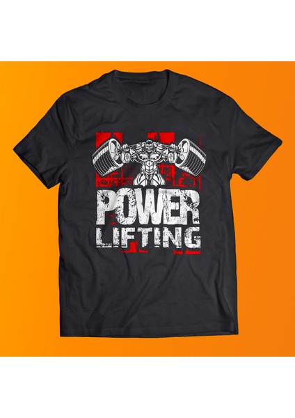 Power Lift Baskılı %100 Pamuk Oversize T-Shirt Büyük Beden Tişört