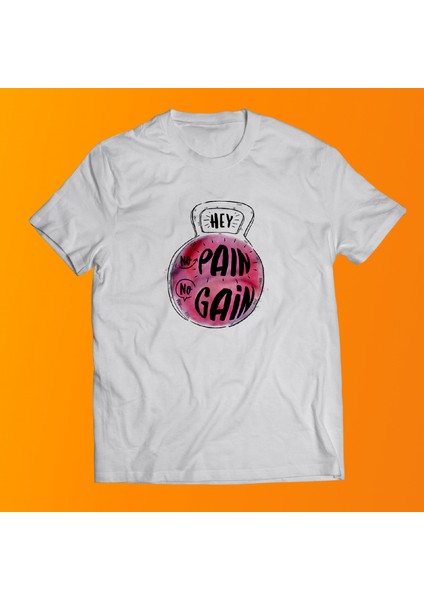 No Pain No Gain %100 Pamuk Oversize T-Shirt Büyük Beden Tişört