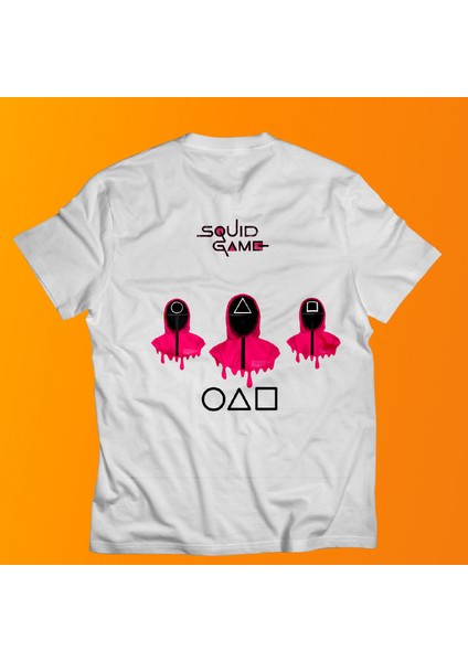 Squid Game Çift Taraf Baskılı %100 Pamuk Oversize T-Shirt Büyük Beden Tişört