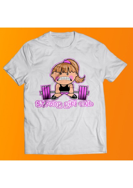 Strong Girl Baskılı %100 Pamuk Oversize T-Shirt Büyük Beden Tişört