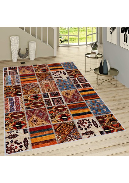 Dijital Baskı Yıkanabilir Kaymaz Taban Salon Halısı RVG1530-HT1518