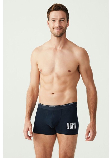 80338 Erkek Lacivert-Lacivert-Baskılı 3'lü Boxer modelleri