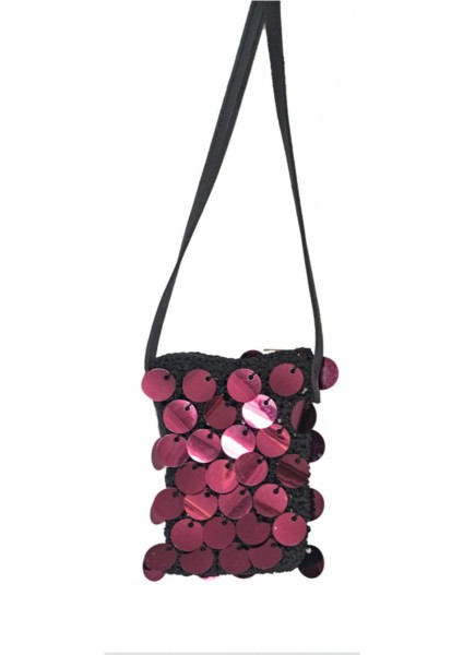 Payetli Örgü Abiye Kadın Çanta