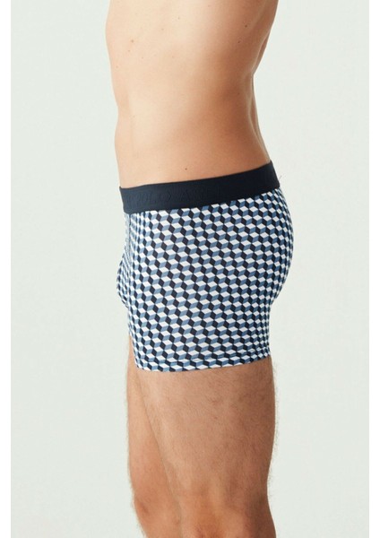 80256 Erkek Indigo-Lacivert-Indigo 3'lü Boxer modelleri