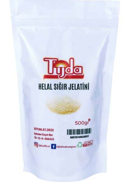 Toz Sığır Jelatini Yenilebilir 500 gr