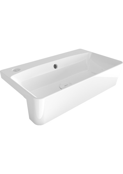 Bocchi Milano 56X29 cm Yarım Tezgah Lavabo 1527-001-0126 Beyaz