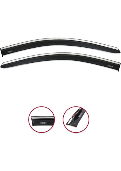 Vw Caddy 2003 Sonrası Kromlu Cam Rüzgarlığı 2'Li Set