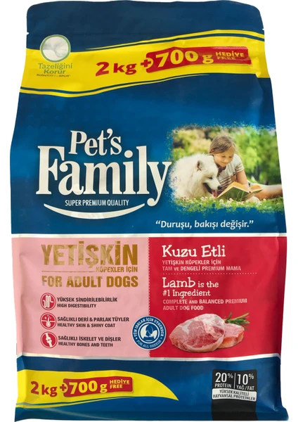 Pets Family Premium Kuzu Etli Yetişkin Köpek Maması 2700 G