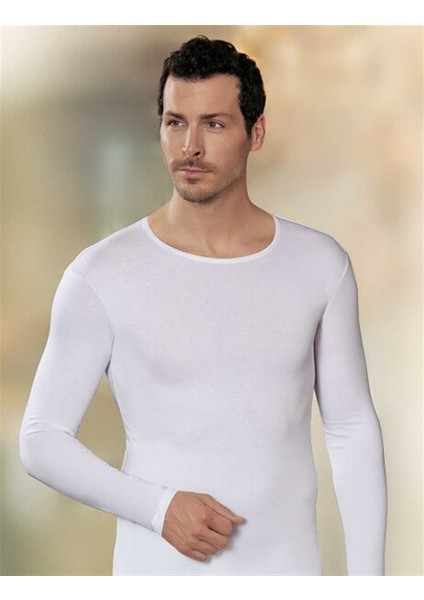 4022 Bisiklet Yaka Likralı Erkek Uzun Kollu Fanila