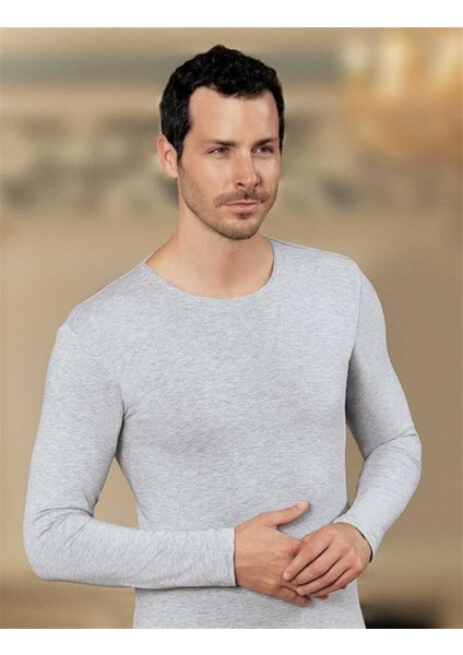 4022 Bisiklet Yaka Likralı Erkek Uzun Kollu Fanila