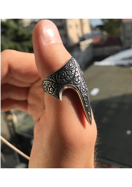 925 Ayar Gümüş Özel Tasarım Sivri Okçu Zihgir Yüzük modelleri