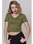 Sırtı Bağcıklı Yeşil Crop Bluz 5