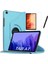 Galaxy Tab A T510 - T515 360 Dönerli Stantlı Tablet Kılıf + Ekran Koruyucu + Kalem Turkuaz 1