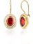Altın Kanallı Garnet(Kırmızı) Renk Küpe 1