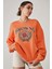 Mad Girls Turuncu Baskılı Kadın Sweatshirt MG1210 2