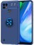 Realme C21 Yüzüklü Manyetik Ravel Kılıf Mavi 1