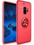 Samsung Galaxy S9 Plus Yüzüklü Manyetik Ravel Kılıf Nano Ekran Koruyucu Full Setkırmızı 1