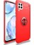 Huawei P40 Lite Yüzüklü Manyetik Ravel Kılıf Nano Ekran Koruyucu Full Setkırmızı 1
