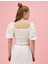 Kadın Crop Prenses Kol Bluz Delikli 4