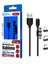 USB Lightning Type C Micro U Sarj Data Kablosu Ack-57 Siyah 1